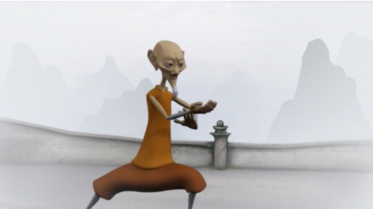Il monaco protagonista del cortometraggio