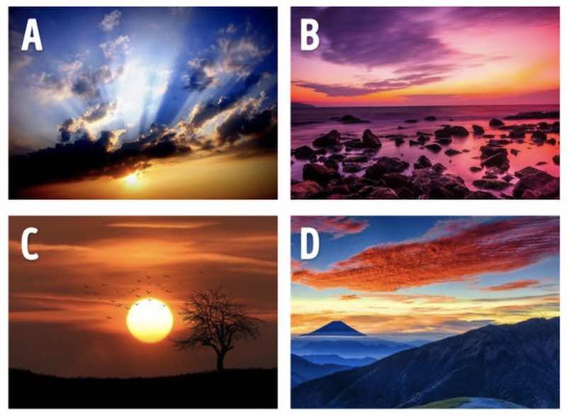 Quale di questi tramonti ti piace di più?