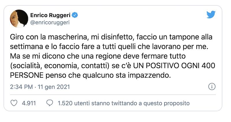 Enrico Ruggeri travolto dalle critiche non possiamo rinunciare a vivere per paura di morire